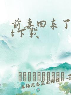 前妻回来了txt下载