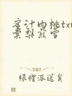 蜜汁肉桃txt棠梨煎雪