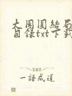 大团圆结局全文目录txt下载