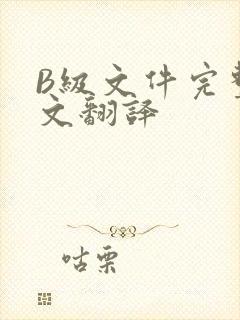 B级文件完整中文翻译