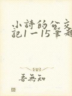 小诗的公交车日记1一15笔趣阁