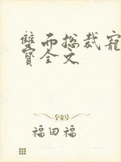 双面总裁宠妻如宝全文