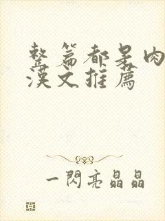 整篇都是肉的糙汉文推荐