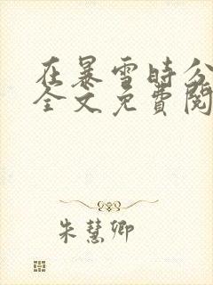 在暴雪时分小说全文免费阅读