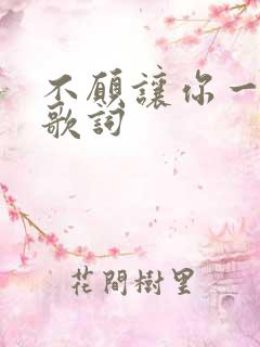 不愿让你一个人歌词
