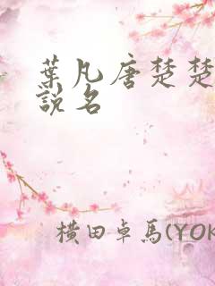 叶凡唐楚楚的小说名