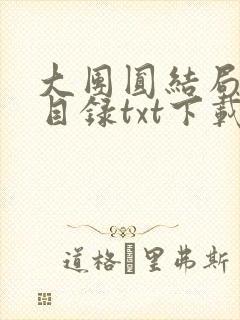大团圆结局全文目录txt下载