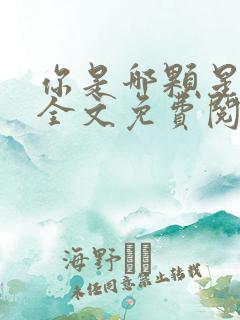 你是哪颗星小说全文免费阅读