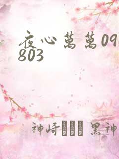 夜心万万090803