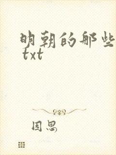 明朝的那些事儿 txt