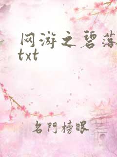 网游之碧落黄泉txt