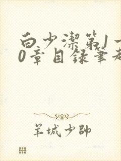 白少洁第1一40章目录笔趣阁