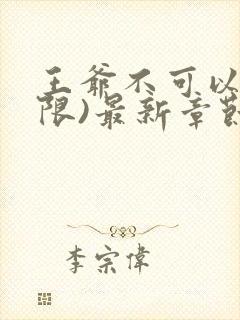 王爷不可以!(限)最新章节