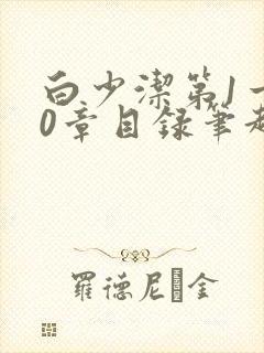 白少洁第1一40章目录笔趣阁