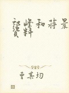 祁峰和蒋晨个人资料