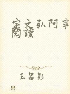 宇文弘阿宁全文阅读