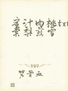 蜜汁肉桃txt棠梨煎雪