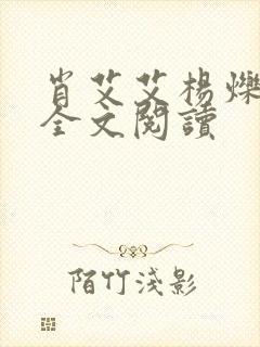 肖艾艾杨烁小说全文阅读