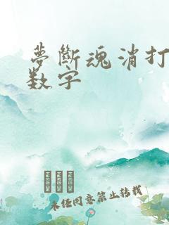 梦断魂消打三个数字