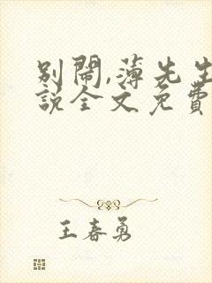 别闹,薄先生小说全文免费阅读