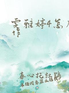 雯雅婷4怎么操作