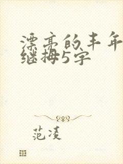 漂亮的丰年经的继拇5字