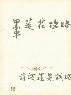 黑莲花攻略手册车