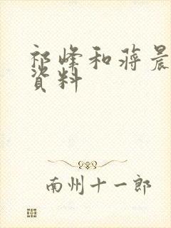 祁峰和蒋晨个人资料