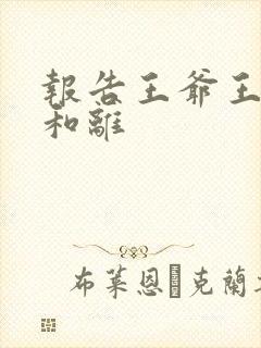 报告王爷王妃要和离