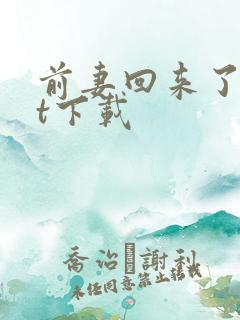 前妻回来了txt下载