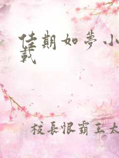 佳期如梦小说下载