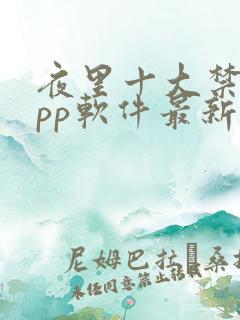 夜里十大禁用app软件最新章节