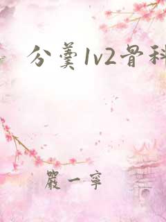 分羹1v2骨科