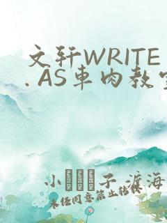 文轩WRITE. AS车肉教室
