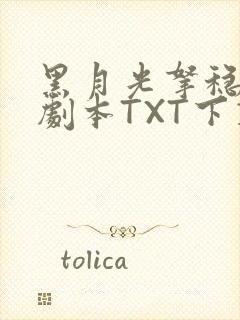 黑月光拿稳BE剧本TXT下载