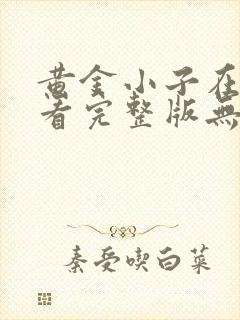 黄金小子在线观看完整版无删减高清