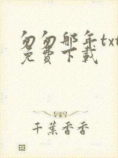 匆匆那年txt免费下载