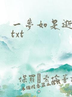 一梦如是逝水长txt