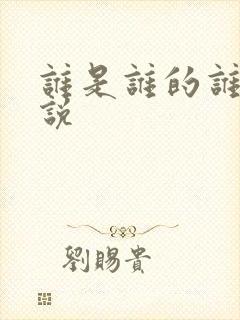 谁是谁的谁 小说