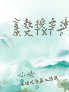 言教授要撞坏了原文TXT下载