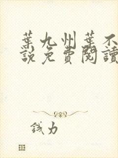 叶九州叶不悔小说免费阅读