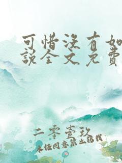 可惜没有如果小说全文免费阅读