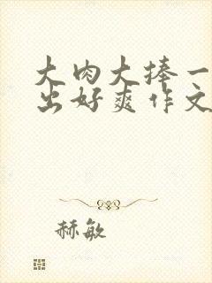 大肉大捧一进一出好爽作文