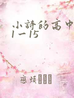 小诗的高中日记1一15