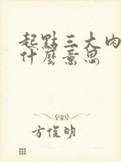 起点三大肉器是什么意思