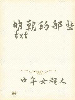 明朝的那些事儿 txt