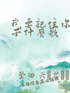 我要记住你的样子什么歌