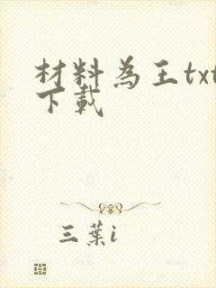 材料为王txt下载