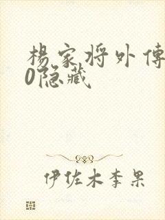 杨家将外传2.0隐藏