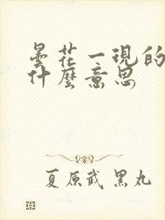 昙花一现的现是什么意思